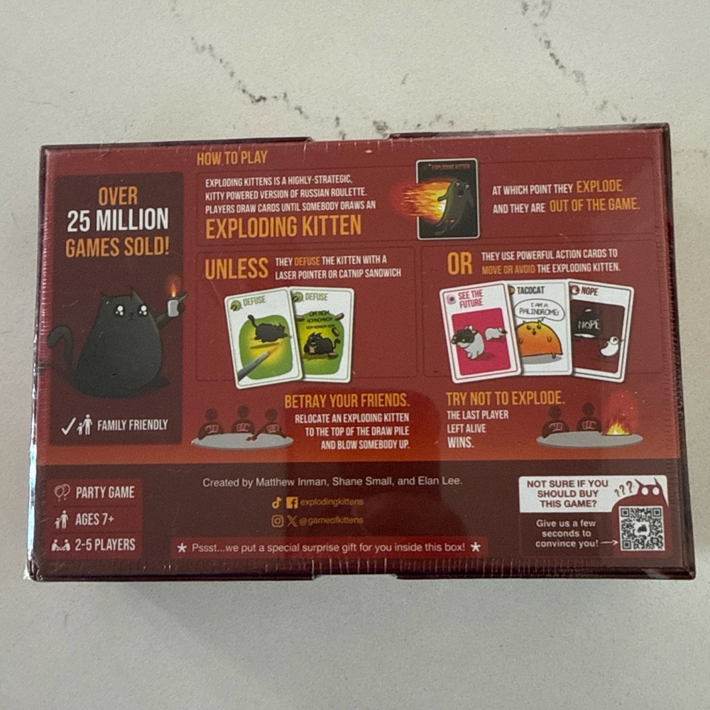 NEW Exploding Kittens Original Edition Card Game - Picture 2 of 7